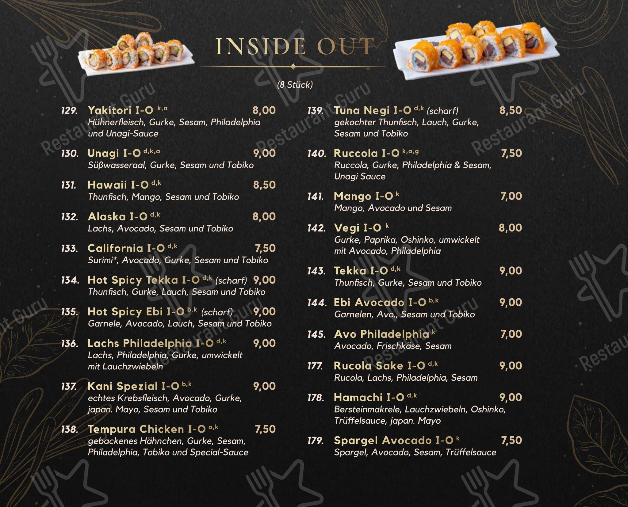 Меню ресторана Cubi Restaurant