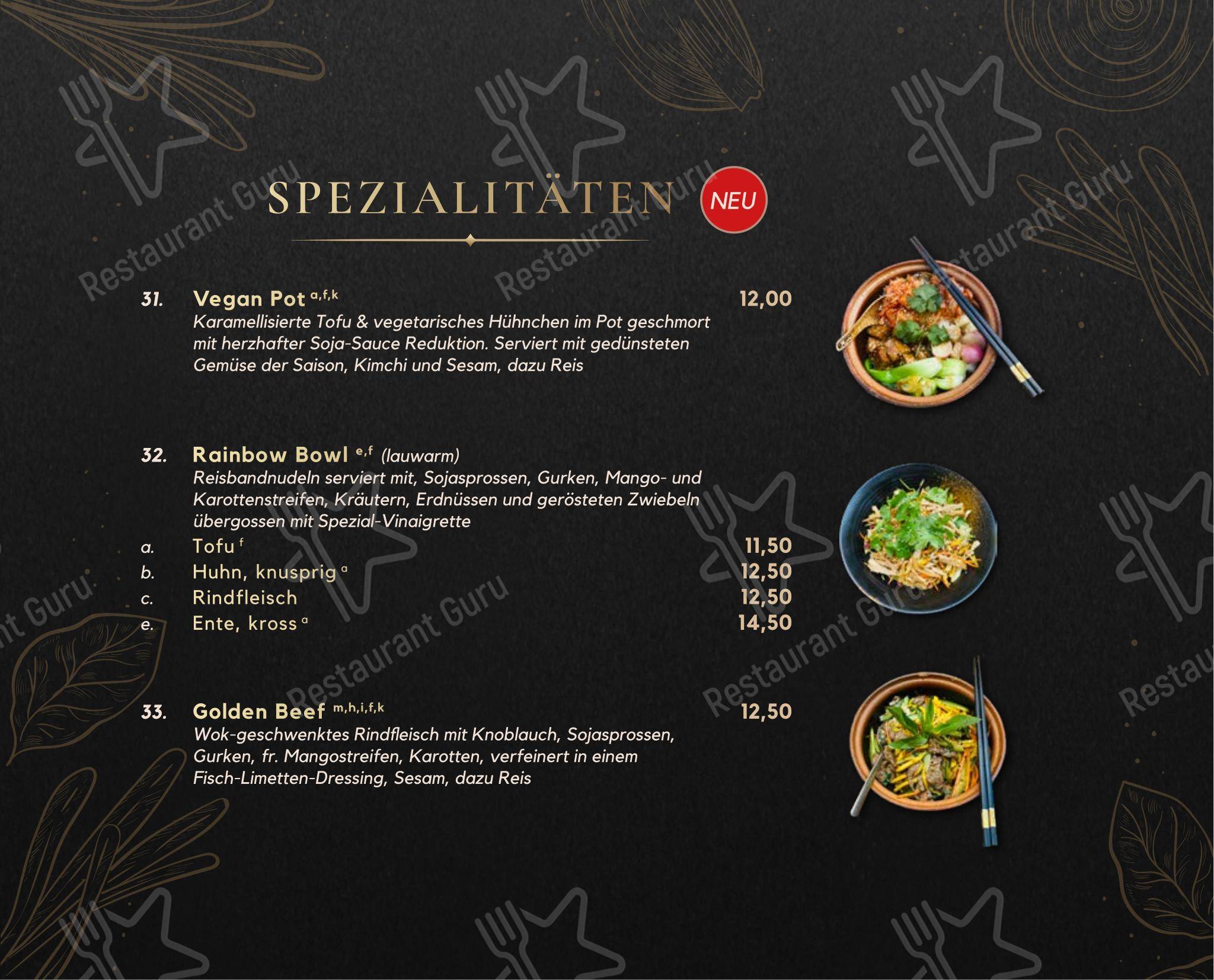 Меню ресторана Cubi Restaurant