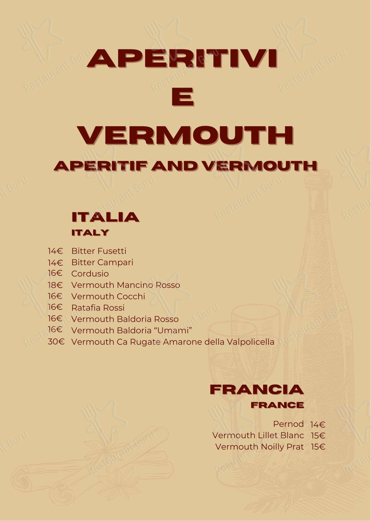 Меню напитков ресторана Mediterraneo в Равелло
