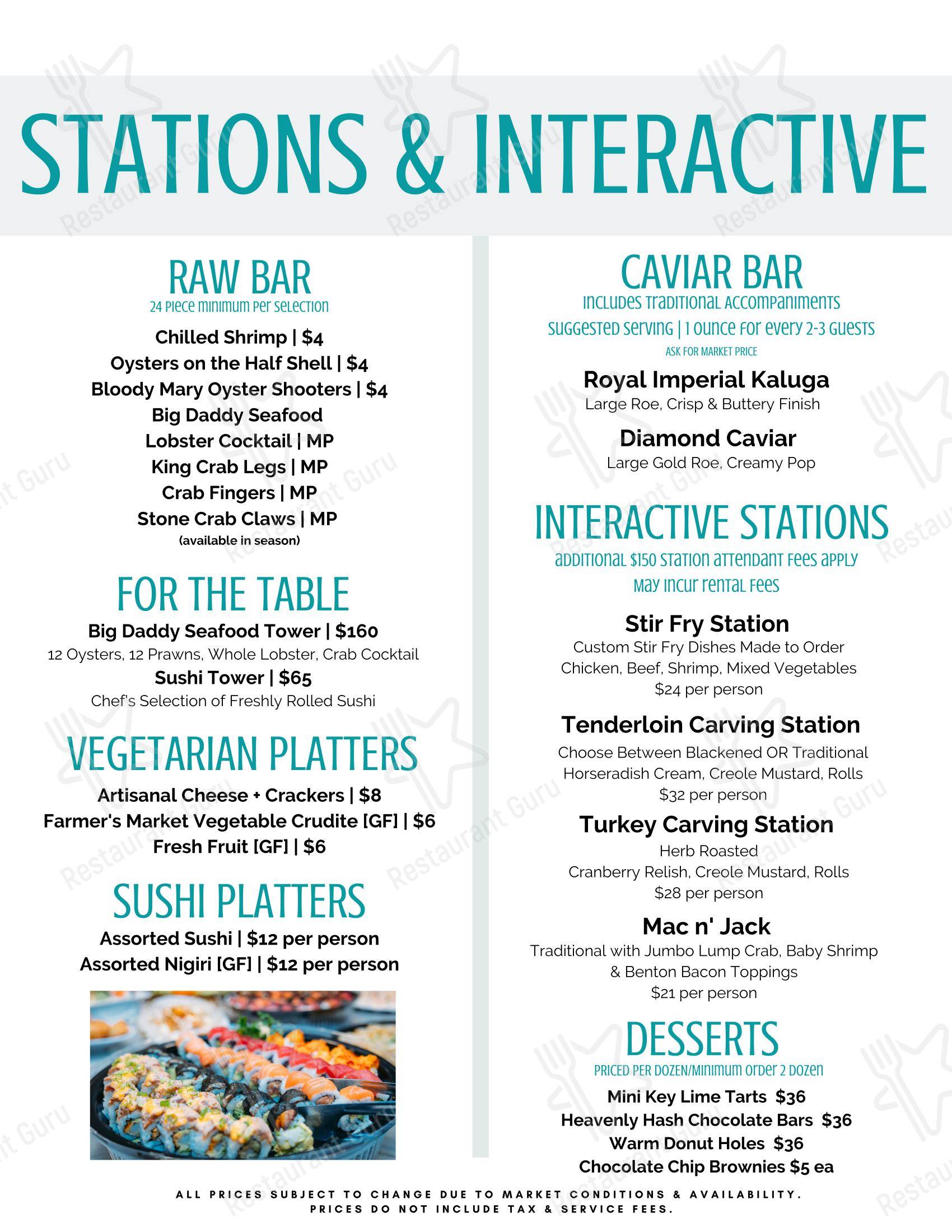 Крафт меню ресторана PassionFish Reston в Рестоне