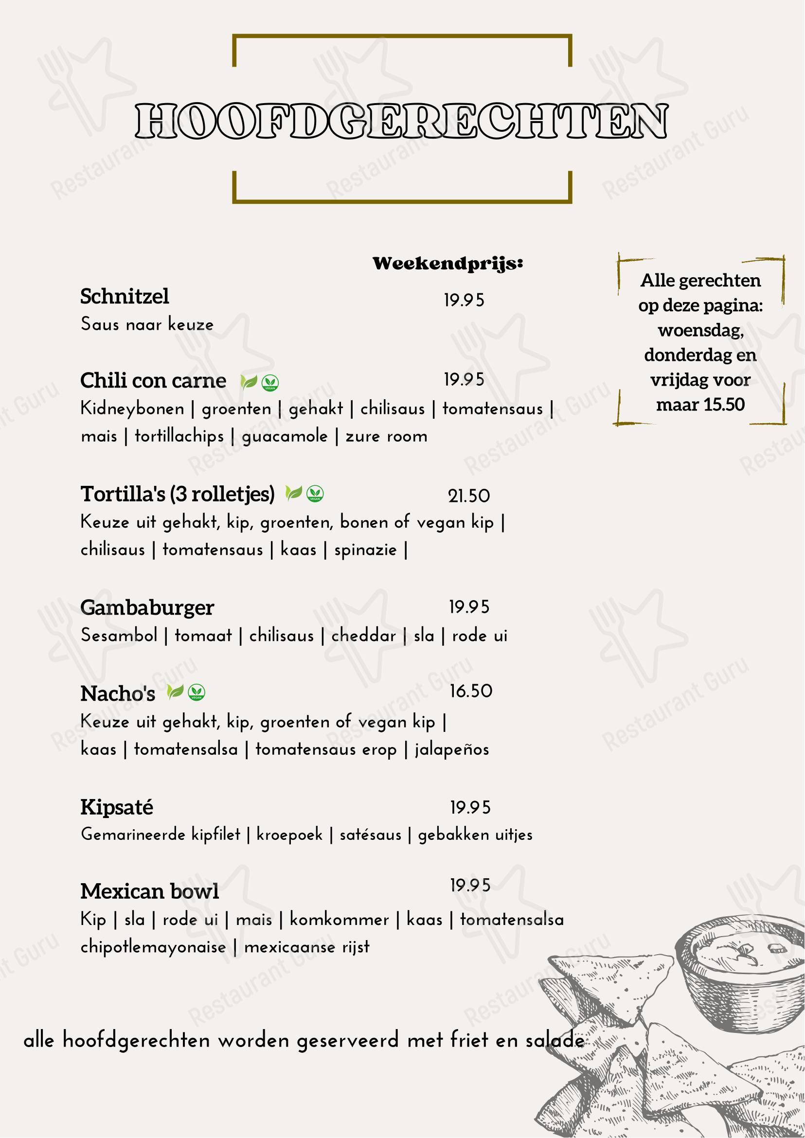 Меню ресторана Pesos Food and Drink