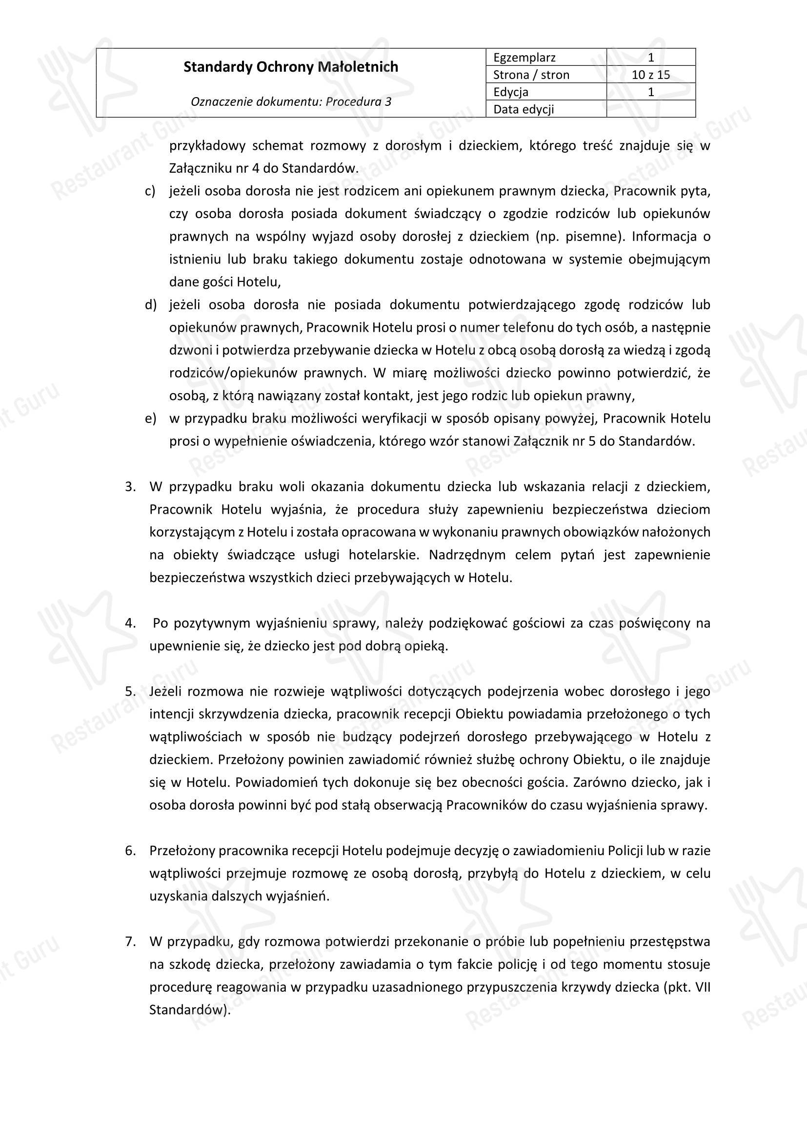 Меню напитков ресторана Restauracja Metropolis в Катовице