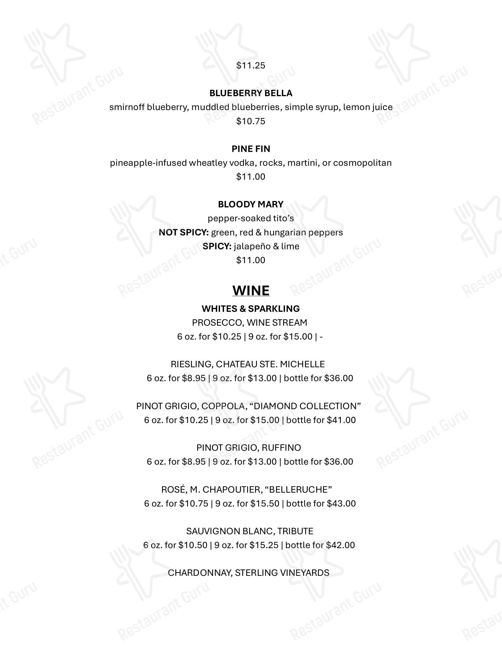 Rusty Bucket Restaurant and Tavern в Вествиле - Dinner Menu