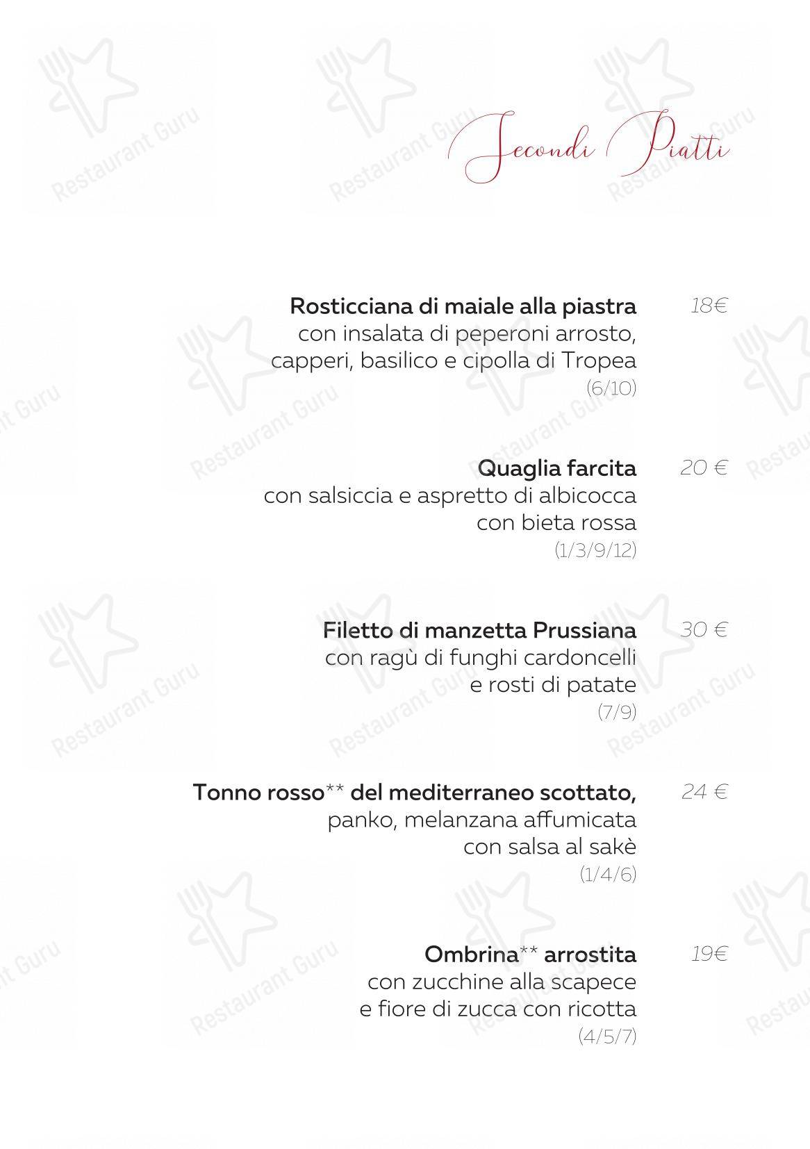 Меню напитков ресторана Taverna Volpetti