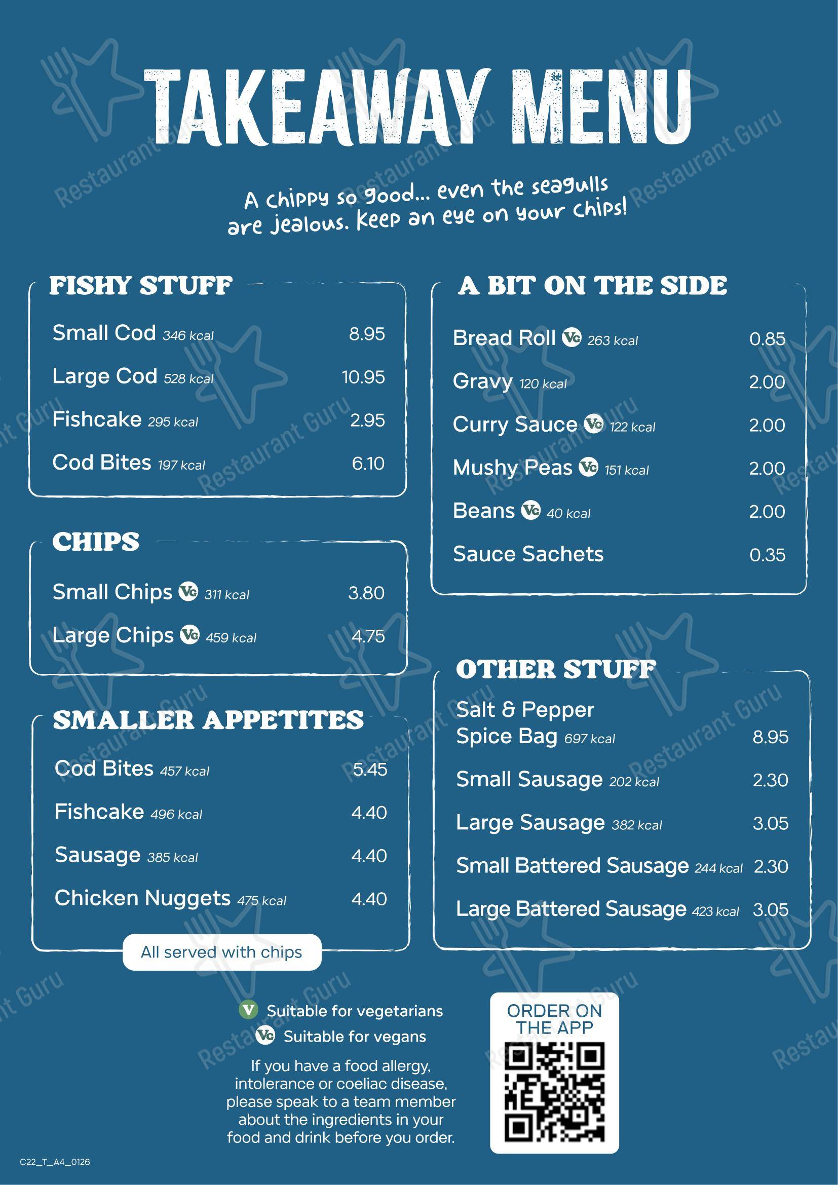 Takeaway Menu ресторана The Lakeside Restaurant