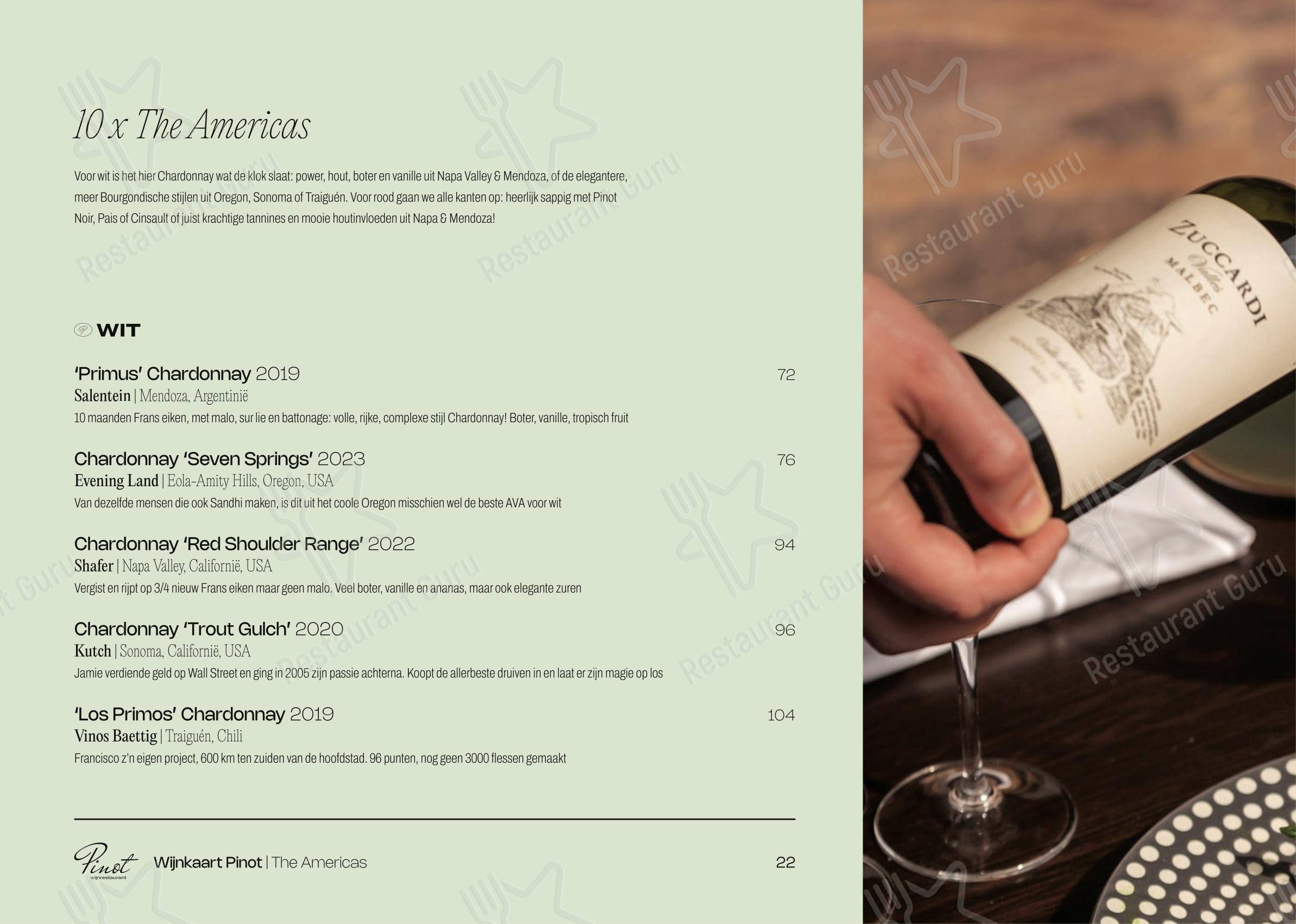 Взгляните на меню Wijnrestaurant Pinot
