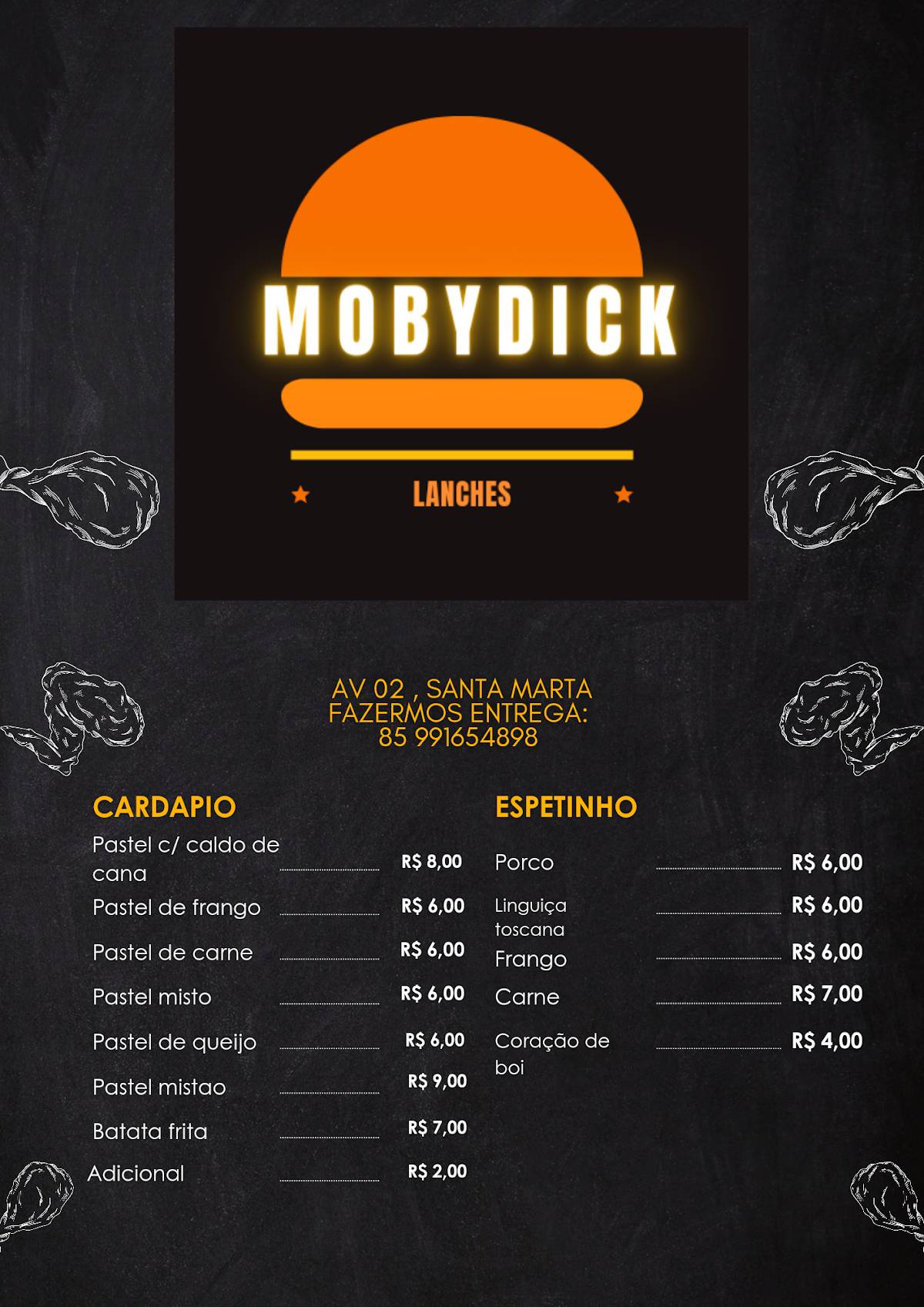 Dicklanches меню