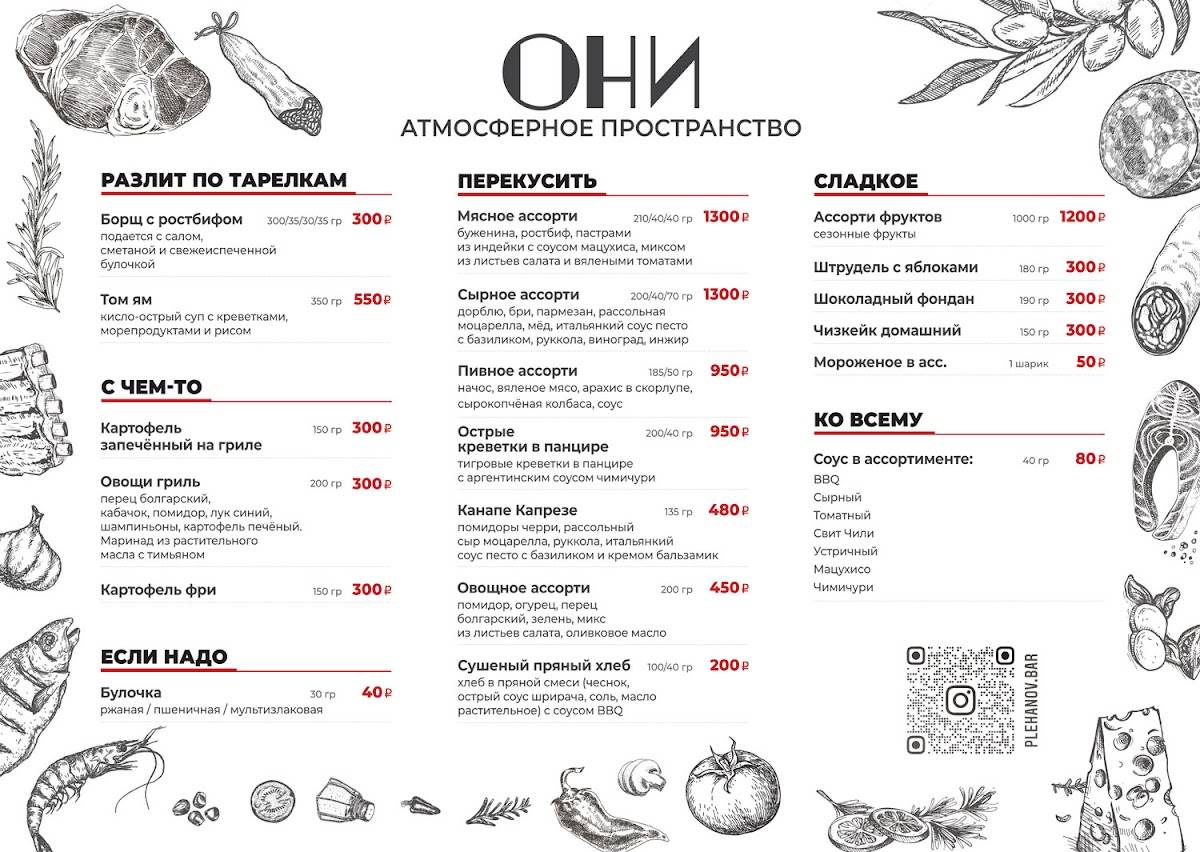 ОНИ меню