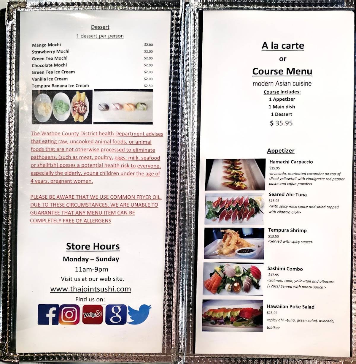 2 Tha Joint Sushi меню