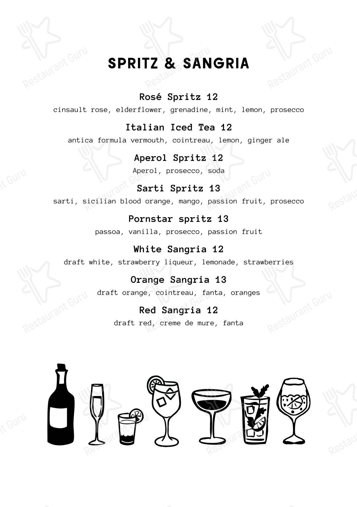 Lunch Menu ресторана ALFI Bar