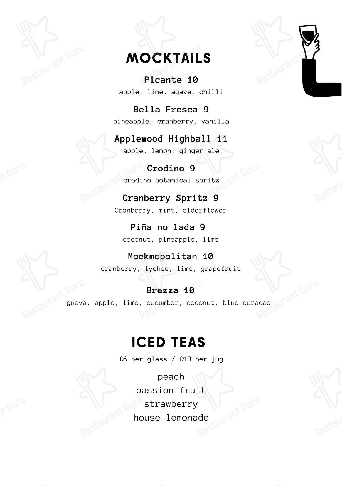 ALFI Bar в Лондоне - Lunch Menu