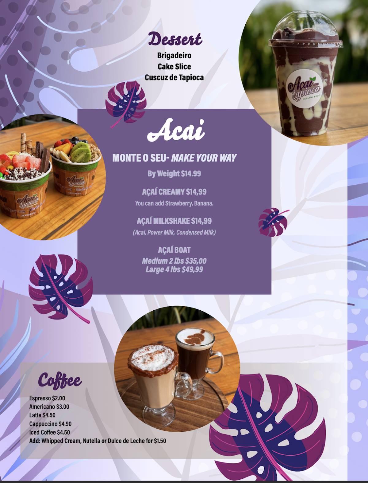 Açaí com Tapioca Boca Raton меню