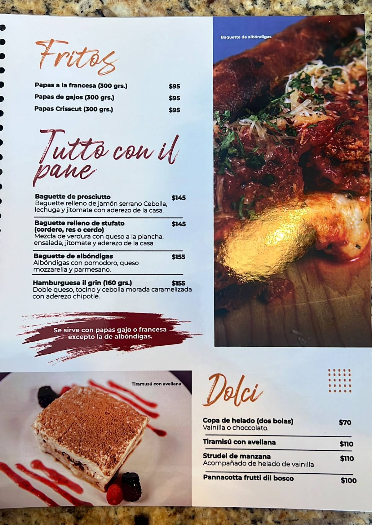 il Grin Trattoria Ristorante меню