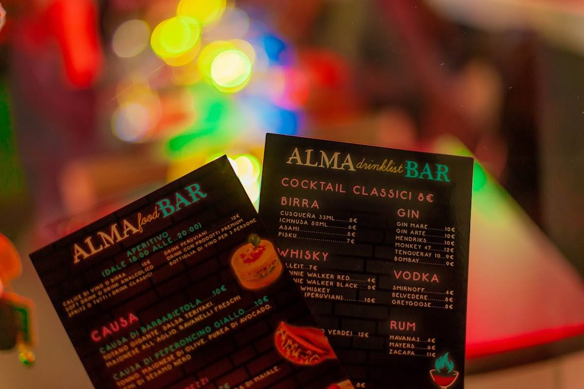 Alma Bar Roma меню