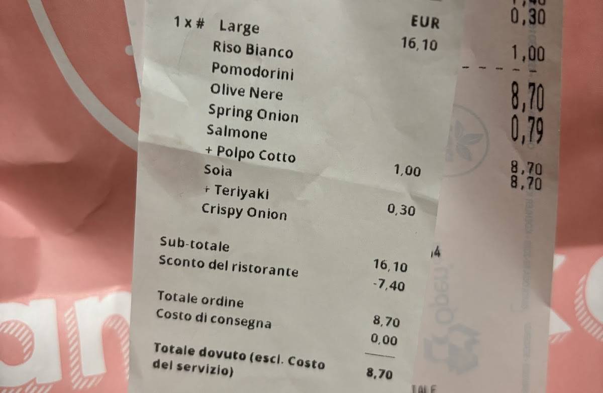 Ami Pokè меню