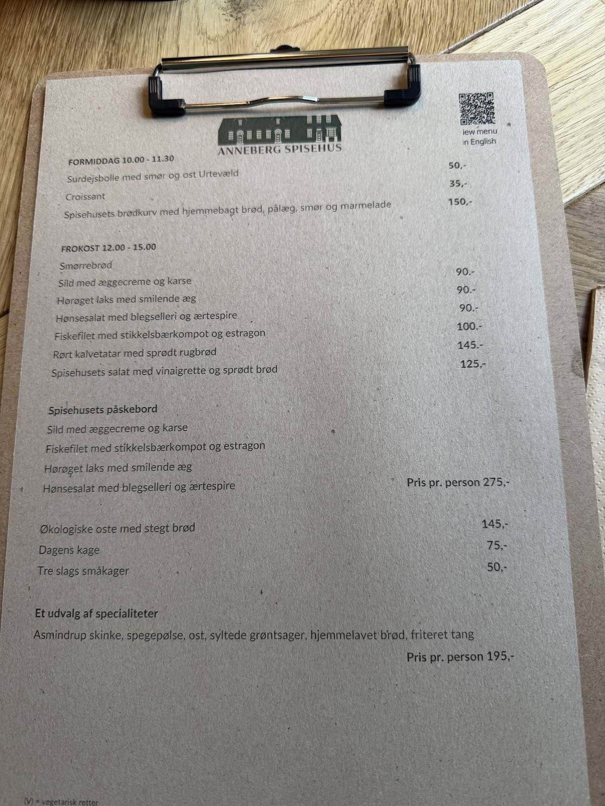 Anneberg Spisehus меню