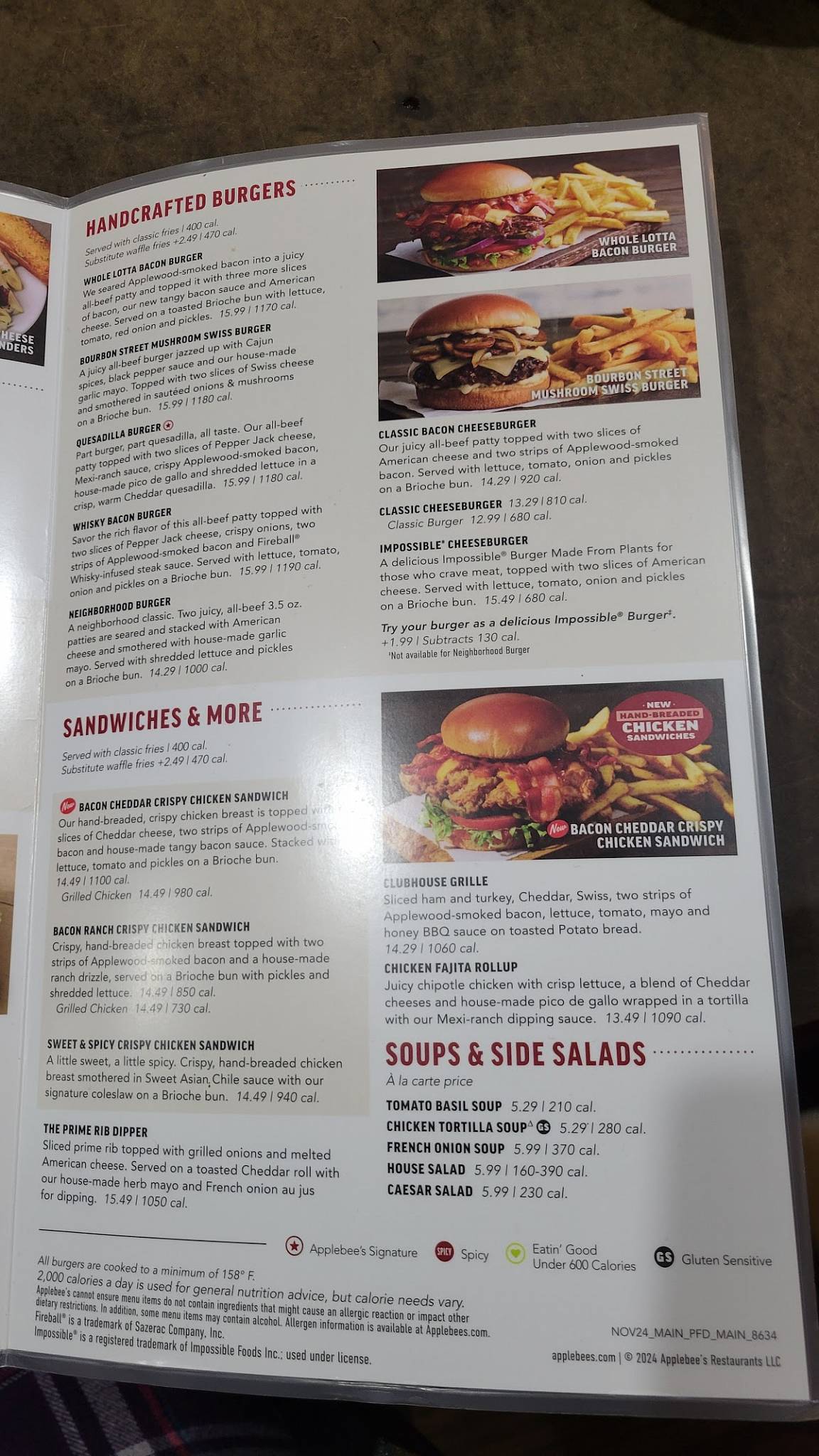 Applebee's Grill + Bar меню