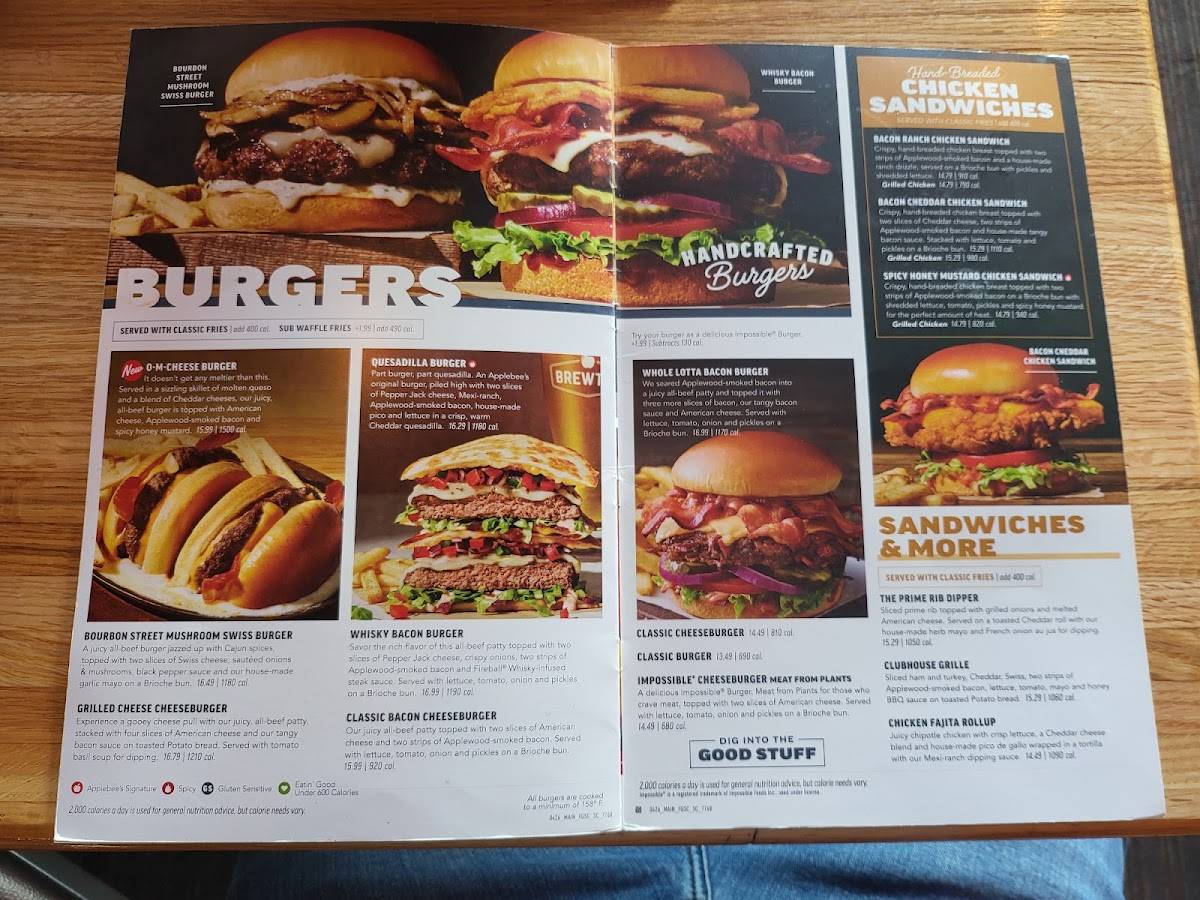 Applebee's Grill + Bar меню