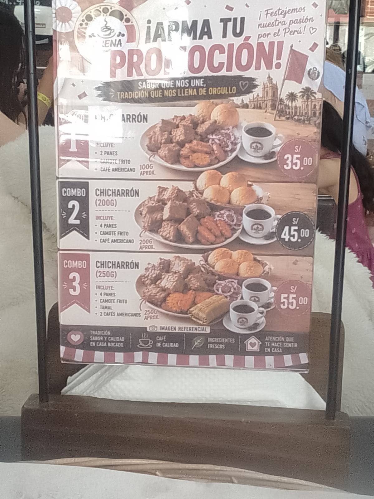 Arena Cafe - Paracas меню