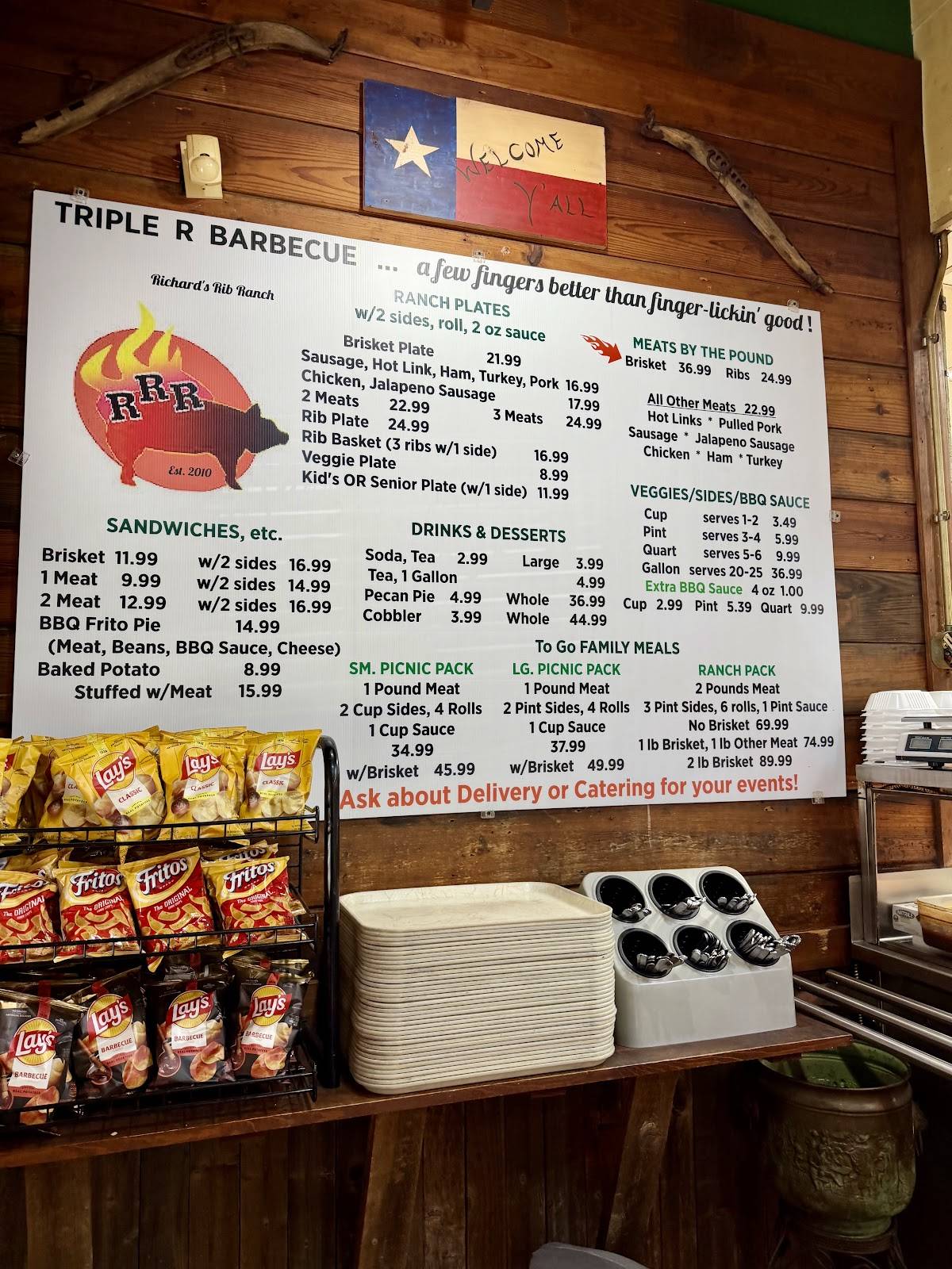 Triple R Barbecue меню