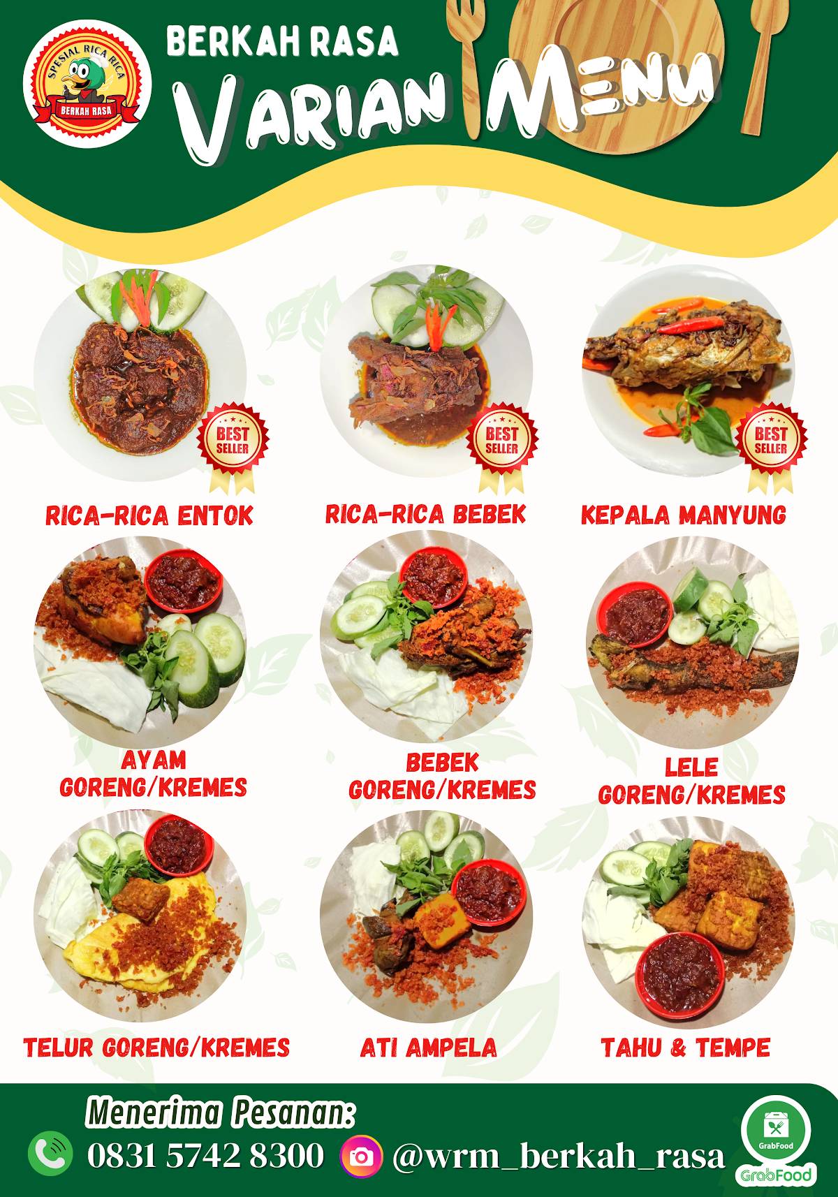 BERKAH RASA (WARUNG MAKAN RICA-RICA) меню