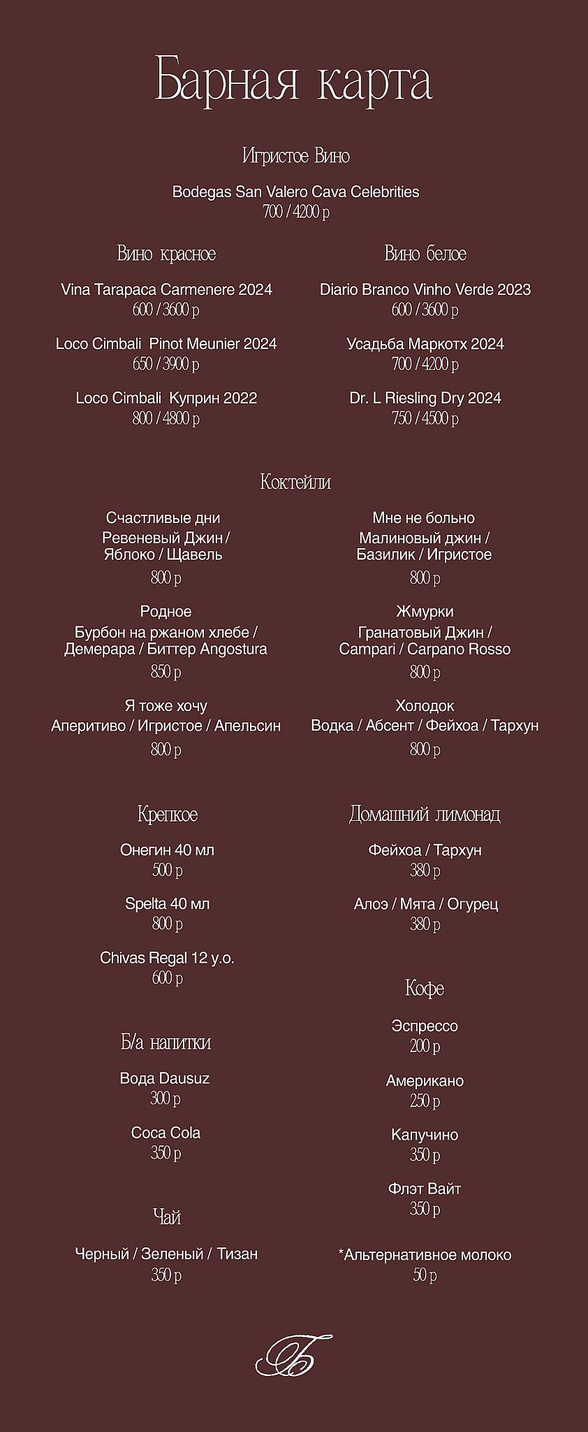 Балабанов Бистро меню