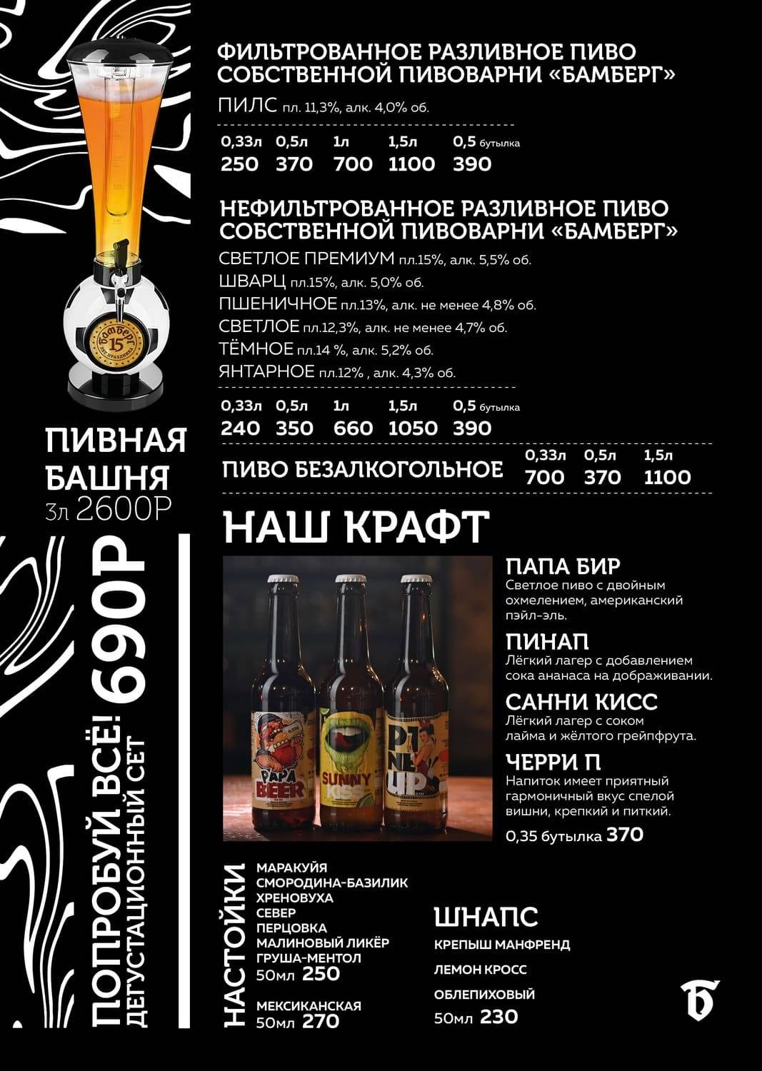 Бамберг меню