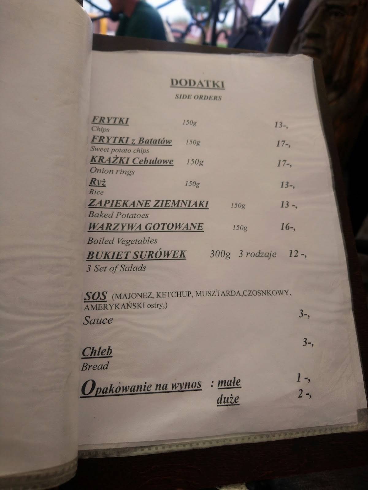 Bar BLUE меню