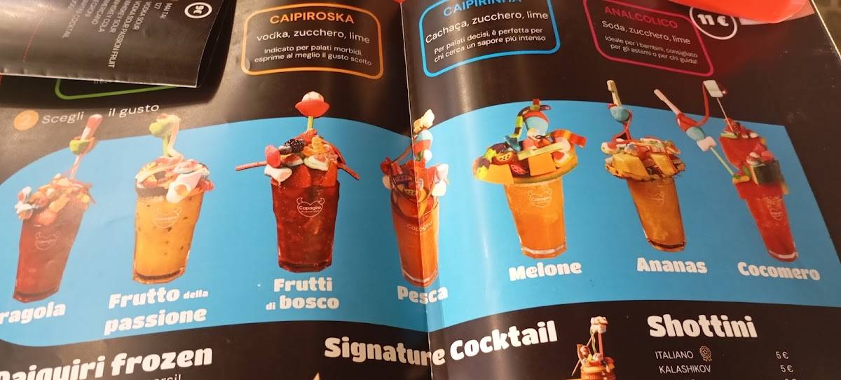 Bar Capogiro меню