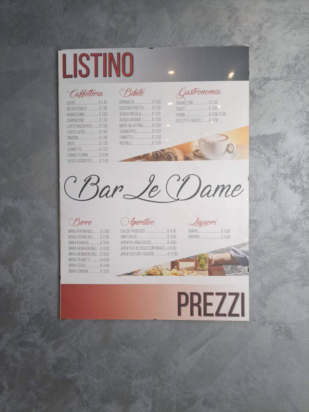 Bar Le Dame меню