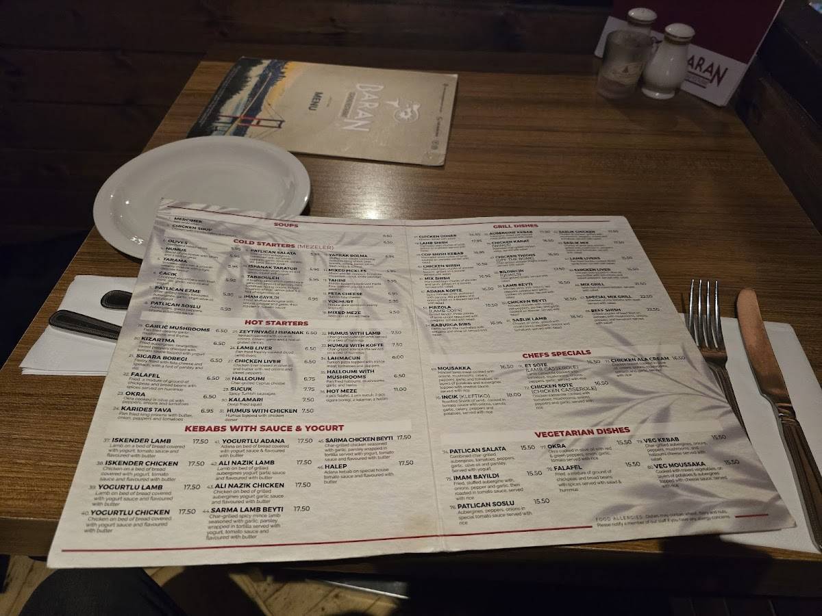 Baran Restaurant меню
