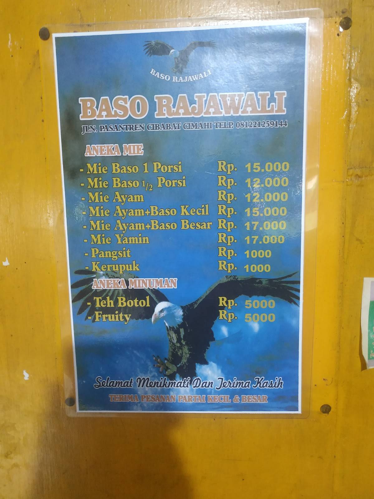 Baso Rajawali, Pesantren меню