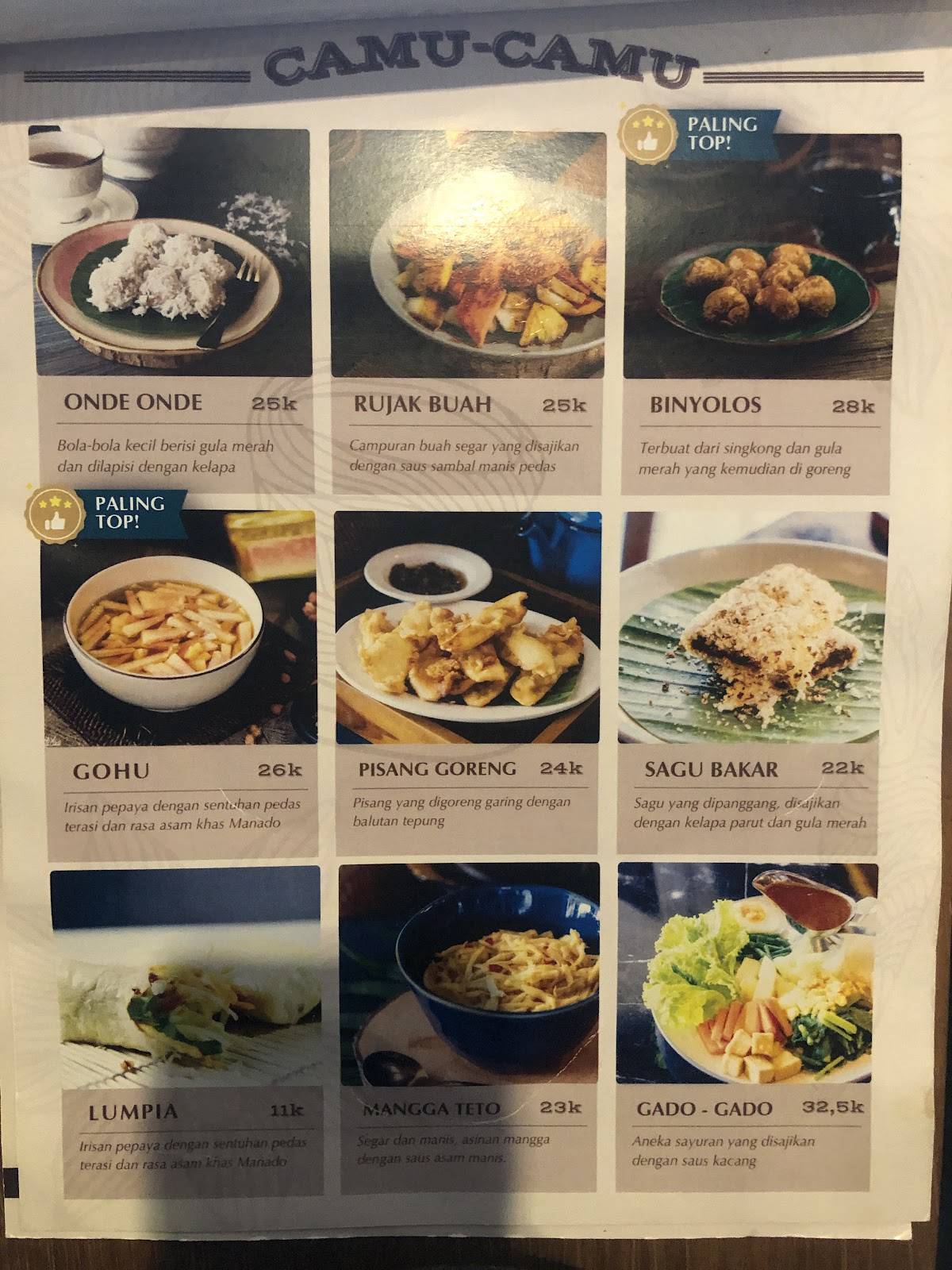 Bastianos Manado Cuisine Restaurant меню