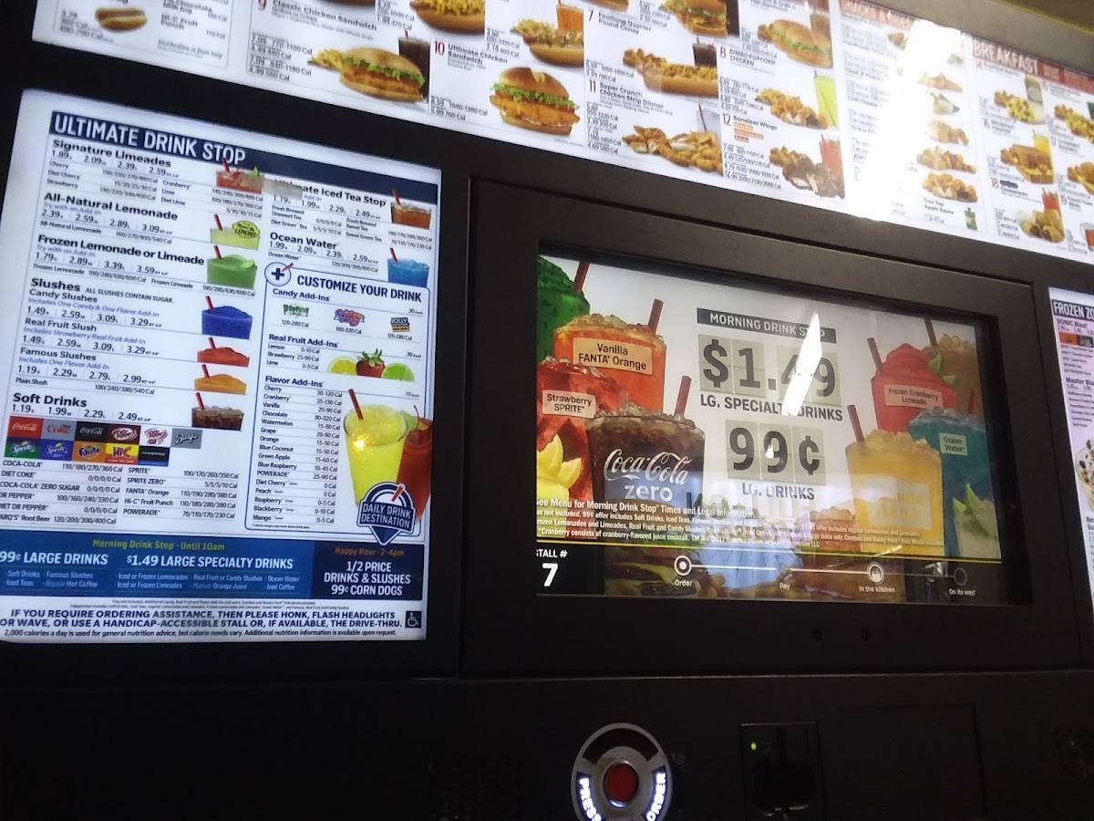 Sonic Drive-In меню