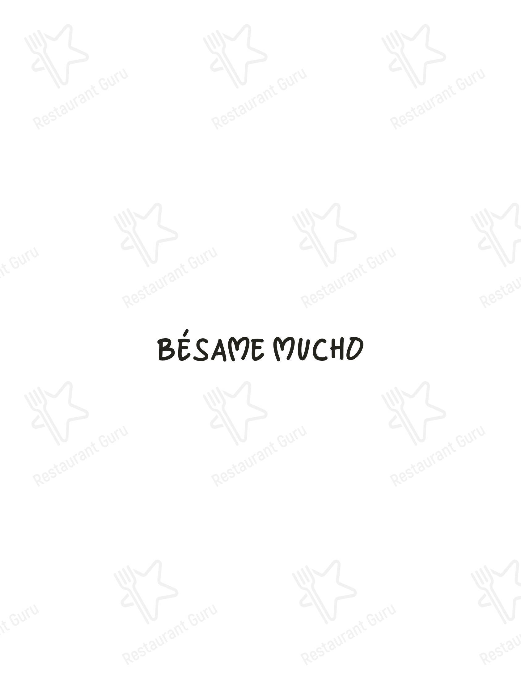 Меню ресторана Bésame mucho