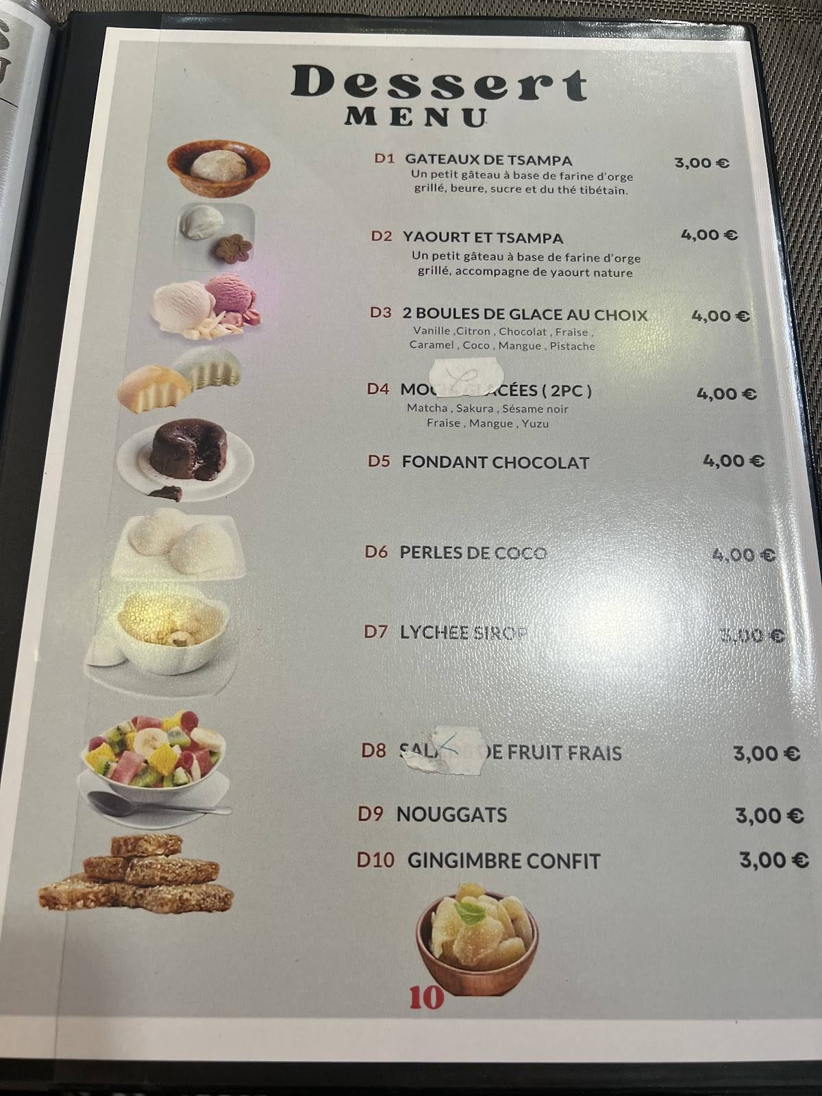 Bhumtso меню