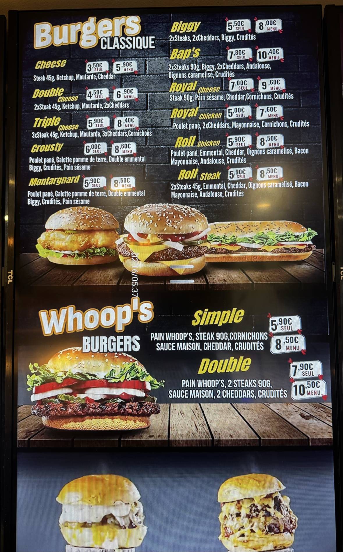 Bibi Burger меню