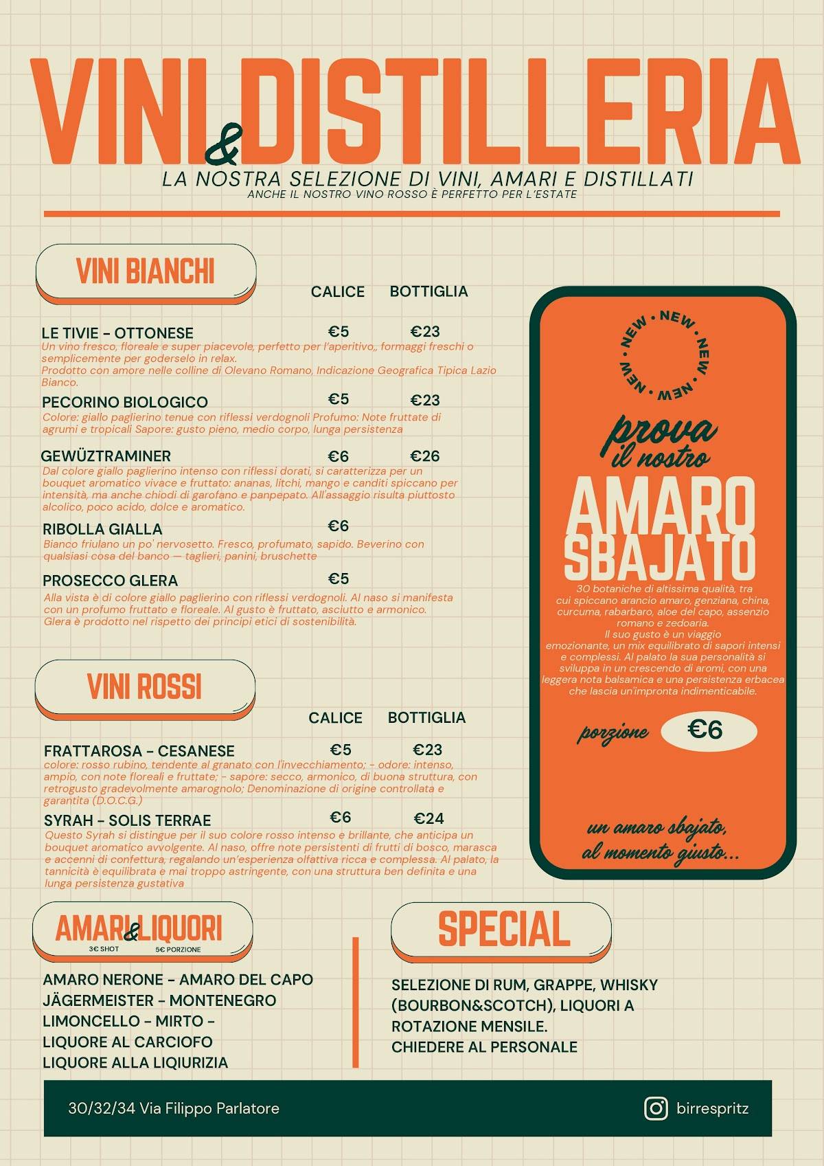 BirrEspritz - Aperitivo Apericena Roma Centocelle меню
