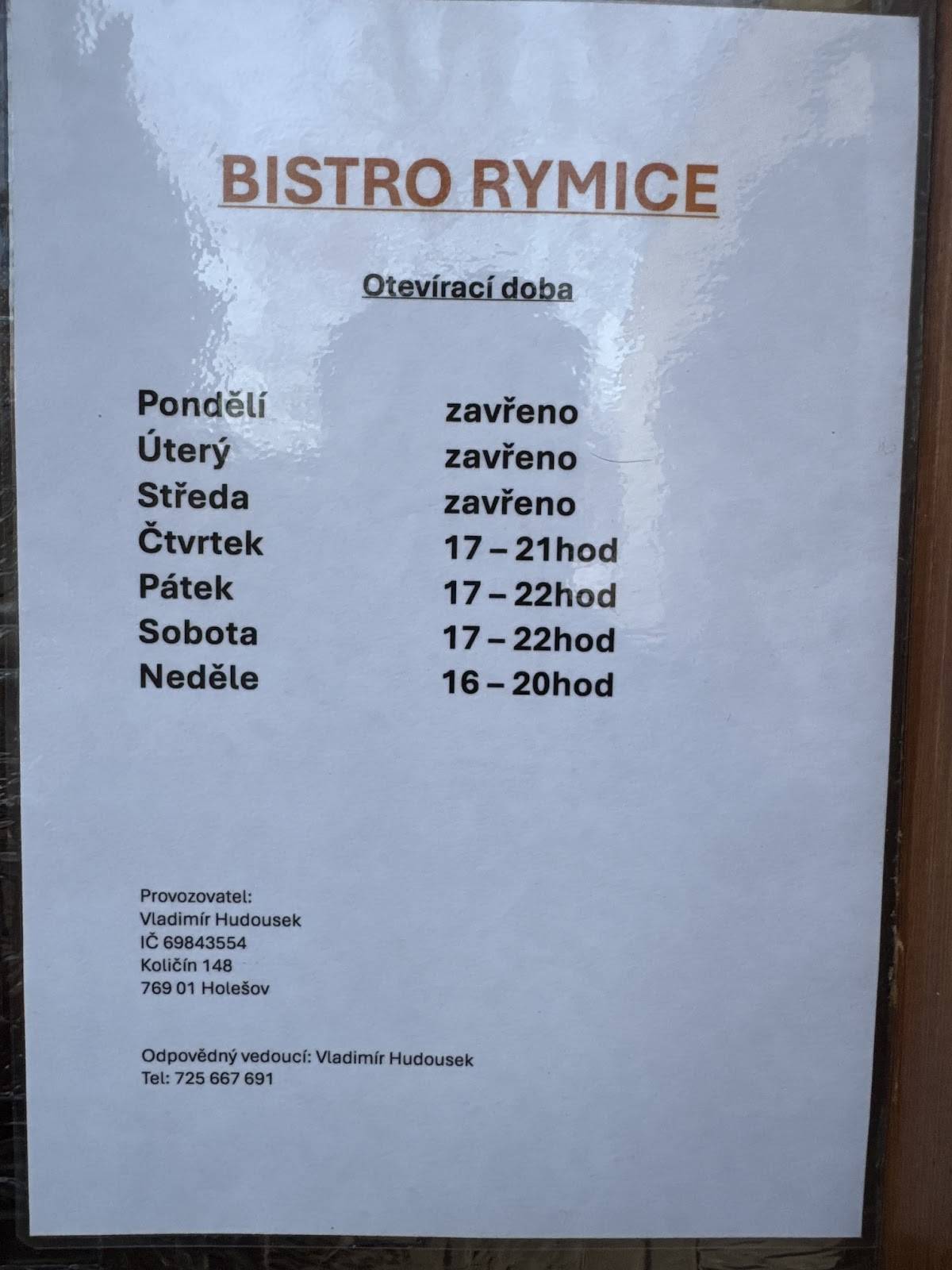 Bistro Rymice меню