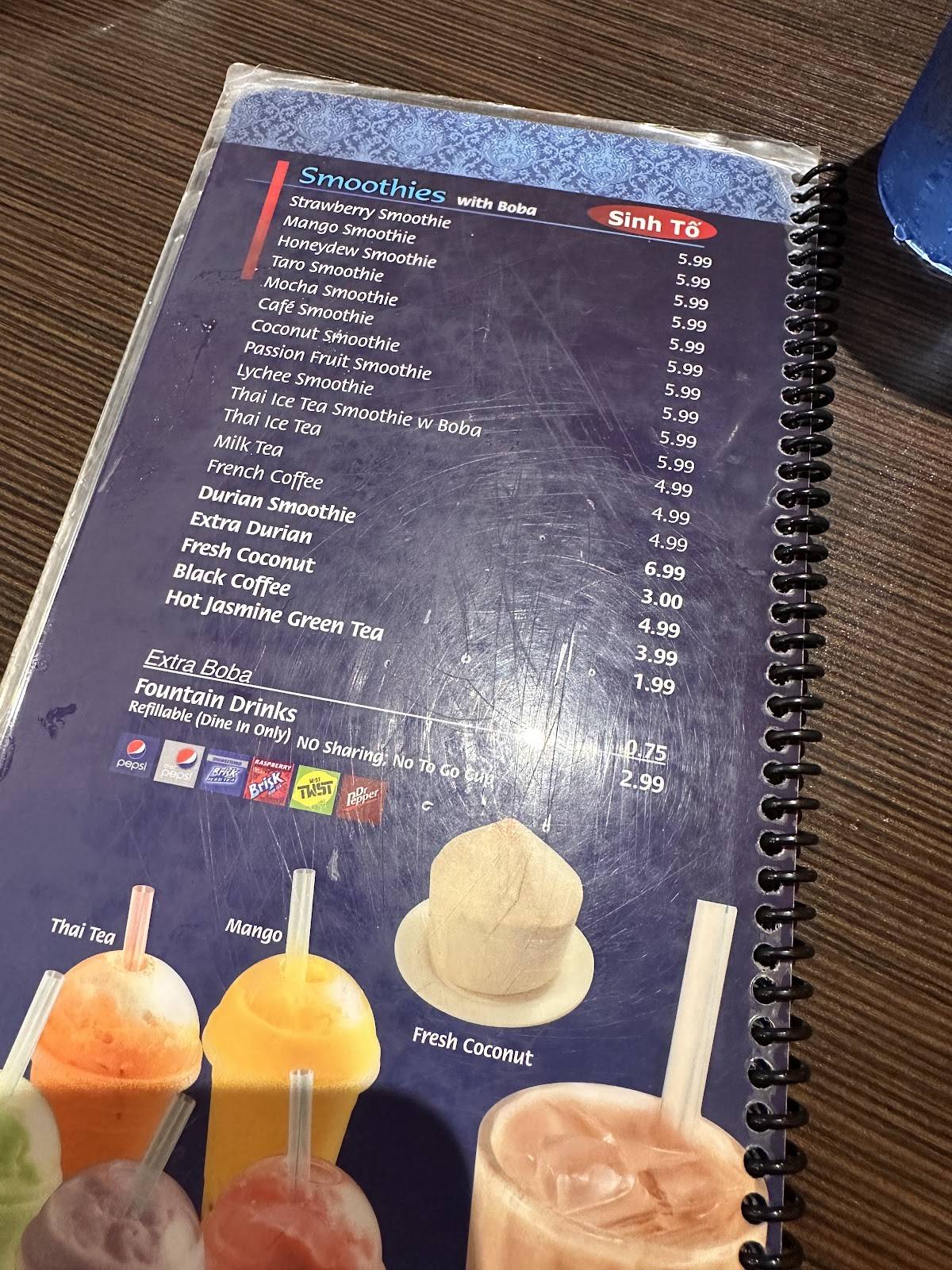 Blue Lotus Vietnamese Cuisine меню