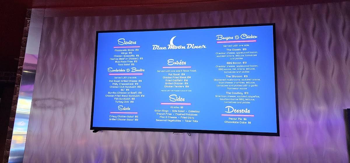 Blue Moon Cafe меню