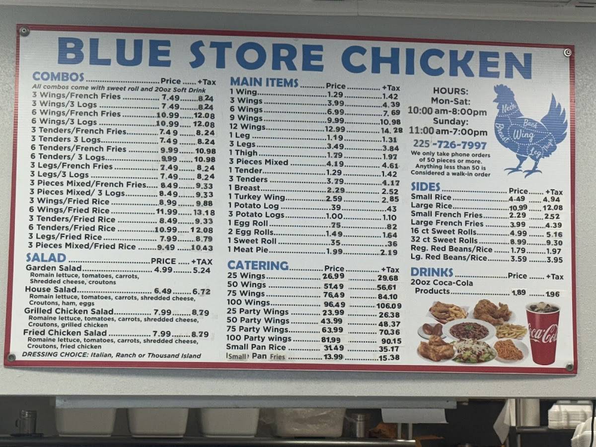 Blue Store Chicken меню