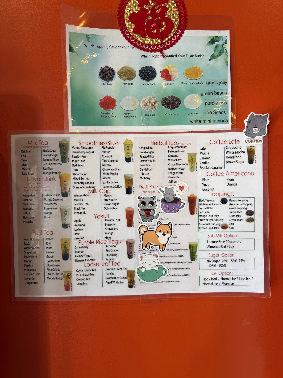 Boba Break меню