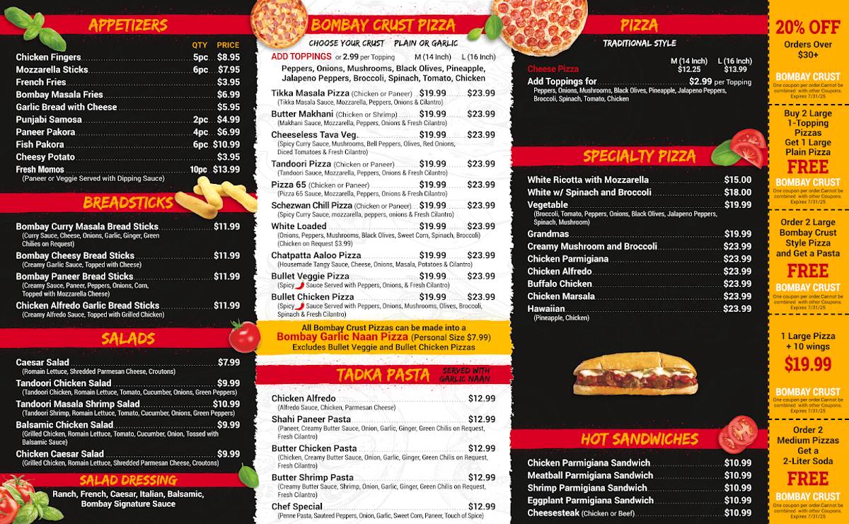 Bombay Crust меню