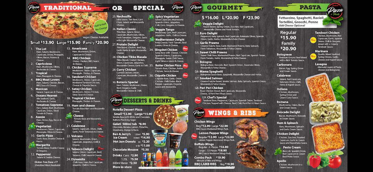 Botanic Pizza and Pasta меню