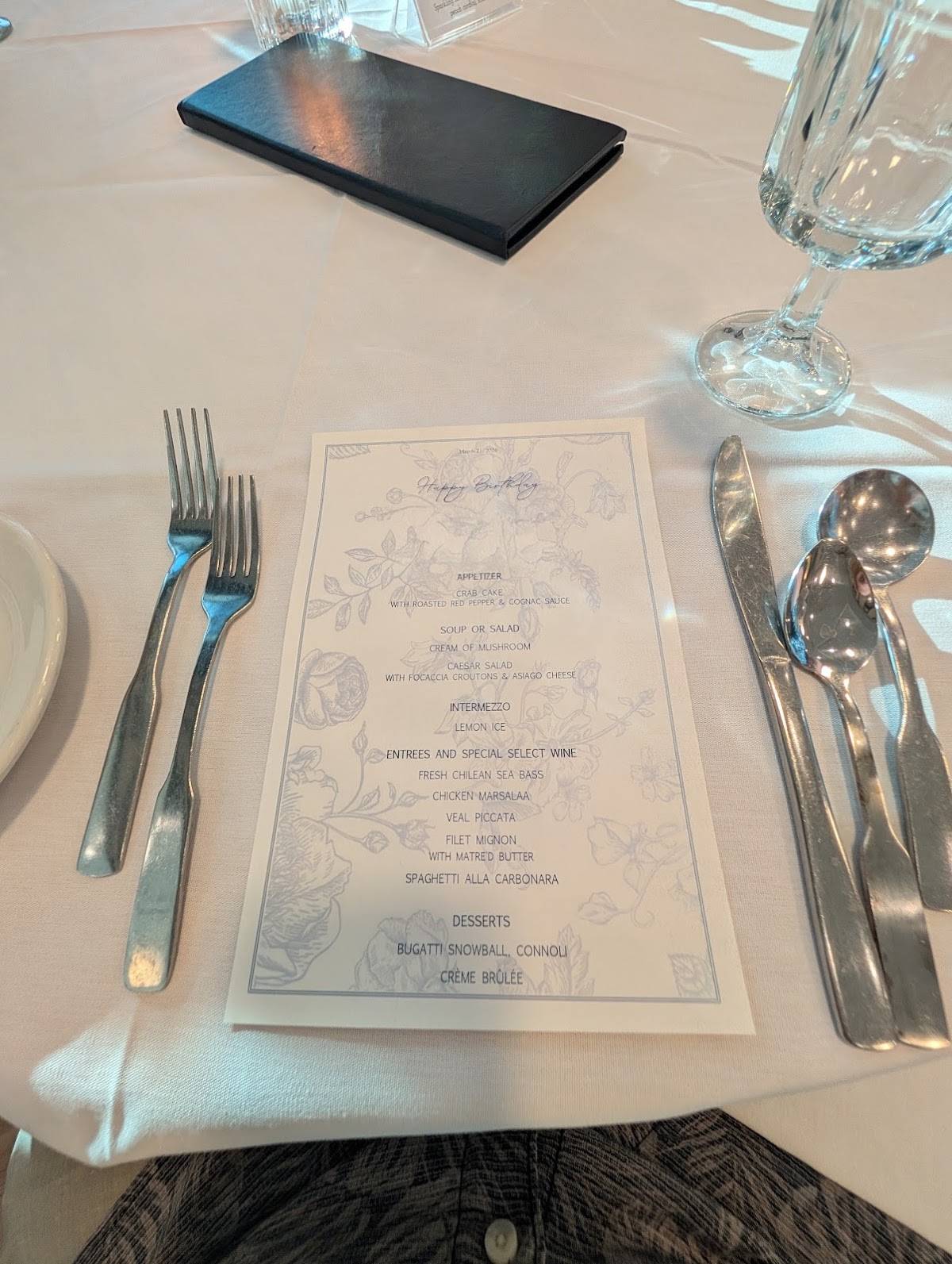 Bugatti Ristorante меню