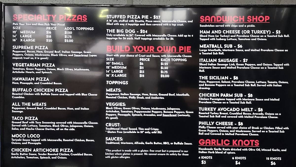 Bulldogs Pizza меню