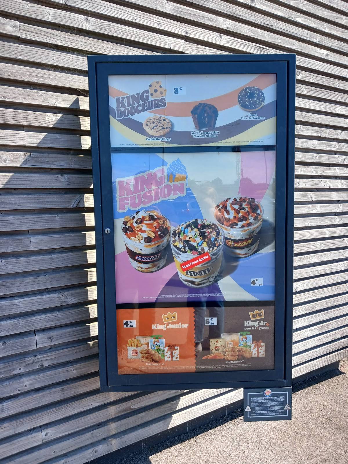 Burger King Calais меню