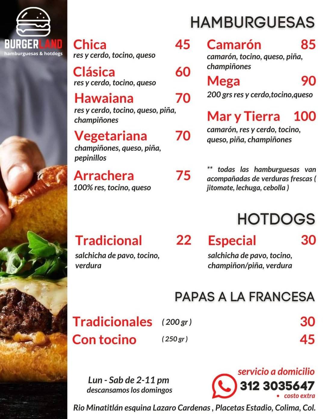 BurgerLand меню