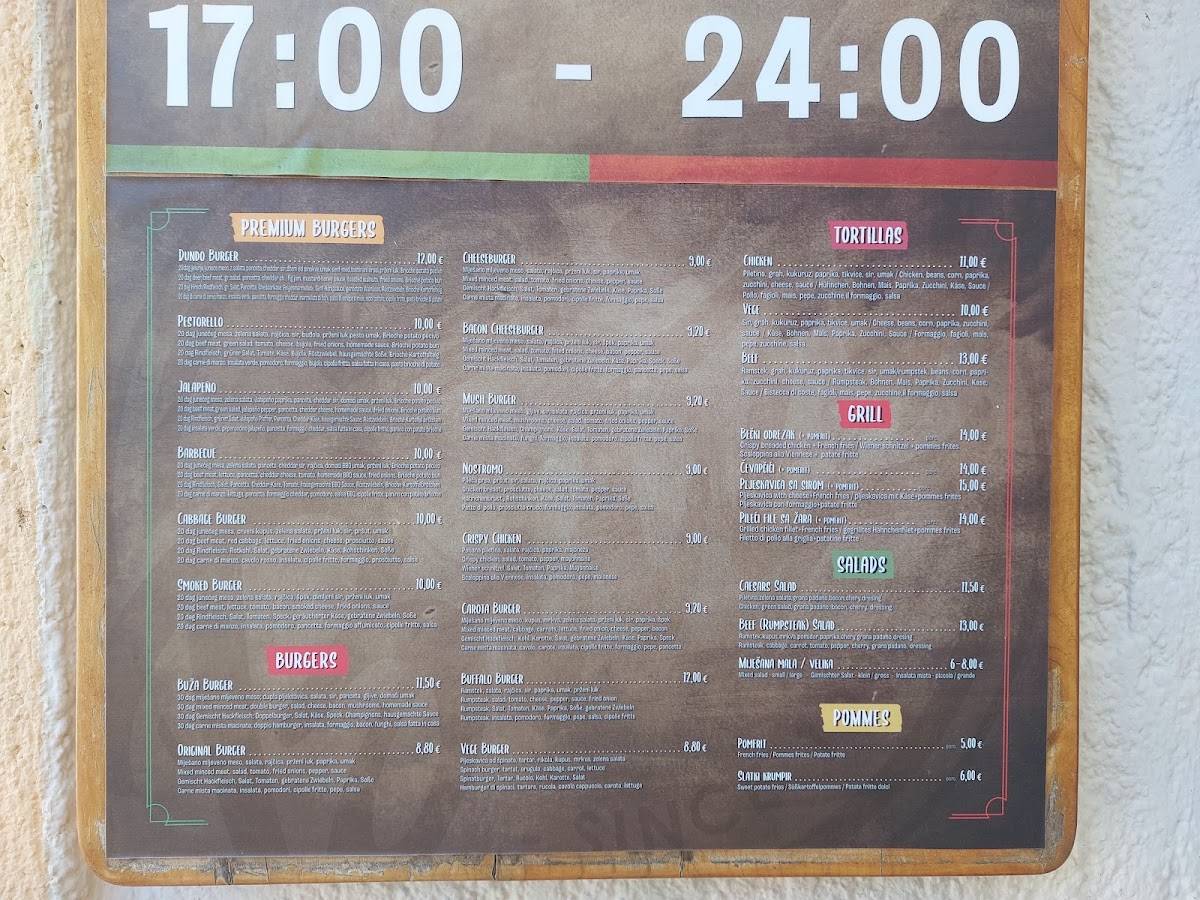 Buža Café And Food меню